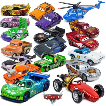 Disney Pixar Car 3 Lightning McQueen Racing Family King Aircraft Jackson Storm 1:55 Die Cast Metal Alloy Kids Birthday Toy Car