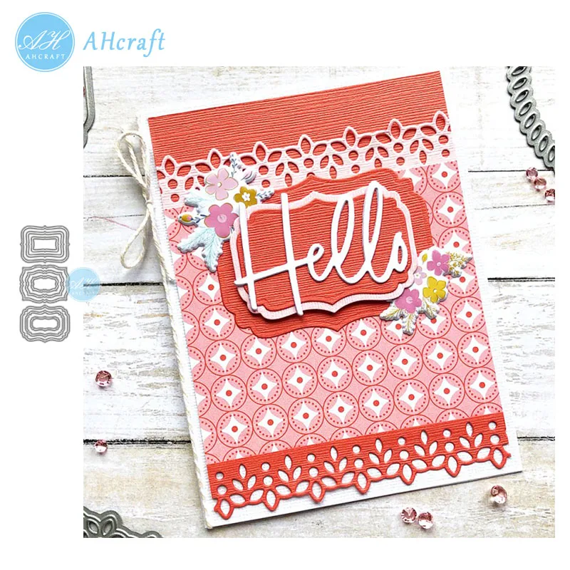 

AHcraft 3pcs label #1 Frame Metal Cutting Dies Scrapbook paper craft knife mould blade punch stencils 2019 die cut
