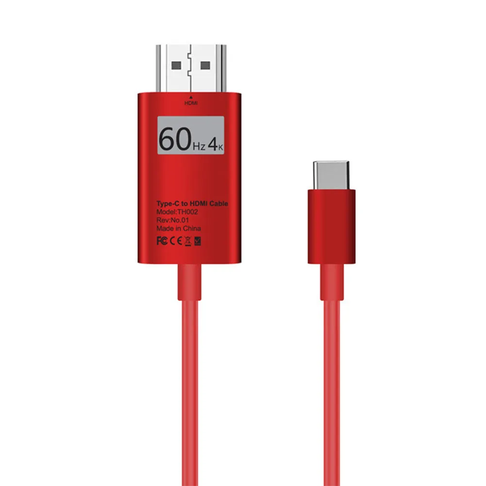 Мужской интерфейс 4 к 60 Гц Тип C к HDMI HDTV планшет Многофункциональный портативный полезный Кабель-адаптер конвертер подключи и играй видео - Цвет: Красный