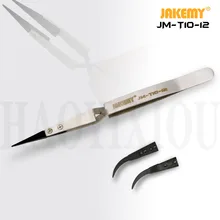 JM-T10-12 Пинцет из нержавеющей стали ESD набор телефонных компонентов кусачки со сменными прямыми изогнутыми головками