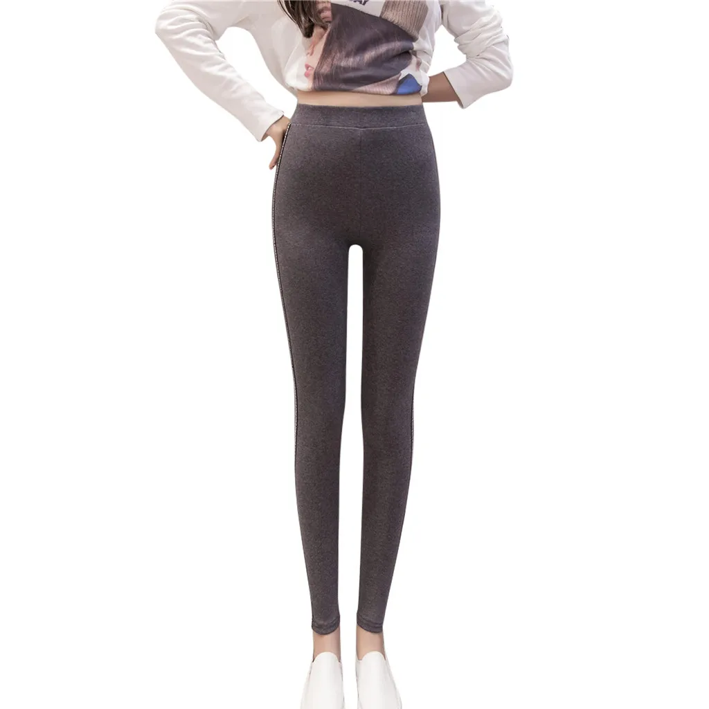 Эластичные женские леггинсы большого размера, осенне-зимние леггинсы с принтом, узкие уличные брюки, разноцветные леггинсы# EX - Цвет: Серый