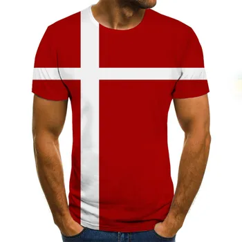 

2020 new summer men's T-shirt 3D flag printing round neck casual t shirt T-shirts for men