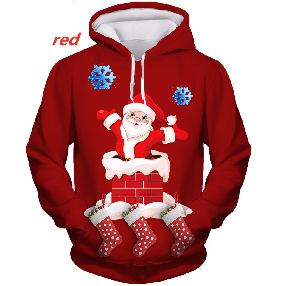 Men's Cuddly Christmas Hoodie With Christmas Motif For Men Hoodie With
