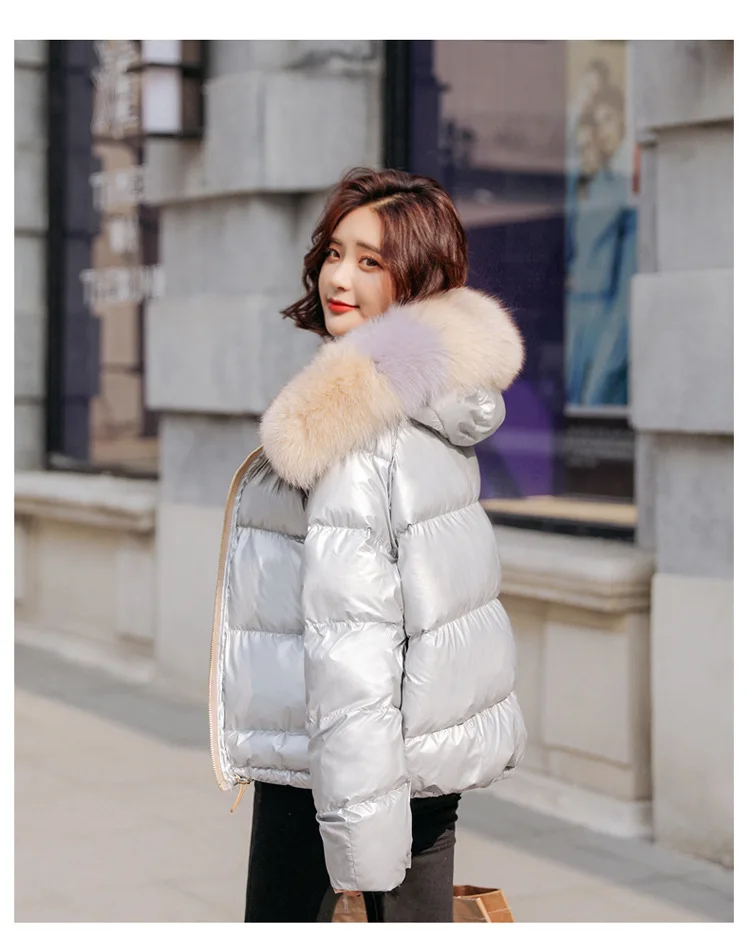 Женская зимняя пуховая куртка, светоотражающая и пуховая куртка из натурального меха, женская уличная куртка,, более размер d, теплая парка, верхняя одежда больших размеров