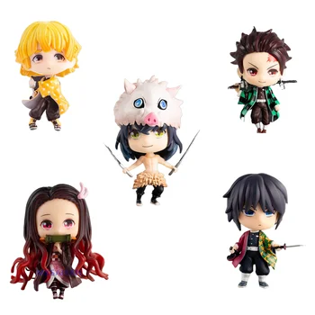 

Demon Slayer Cute Toys Kimetsu no Yaiba Anime Figures Kamado Nezuko Tanjirou Zenitsu Giyuu Inosuke Action Figma Model Gift Doll