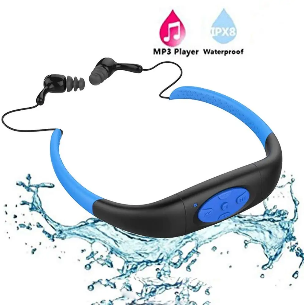 B233 водонепроницаемый MP3 плеер IPX8 водонепроницаемые наушники для плавания