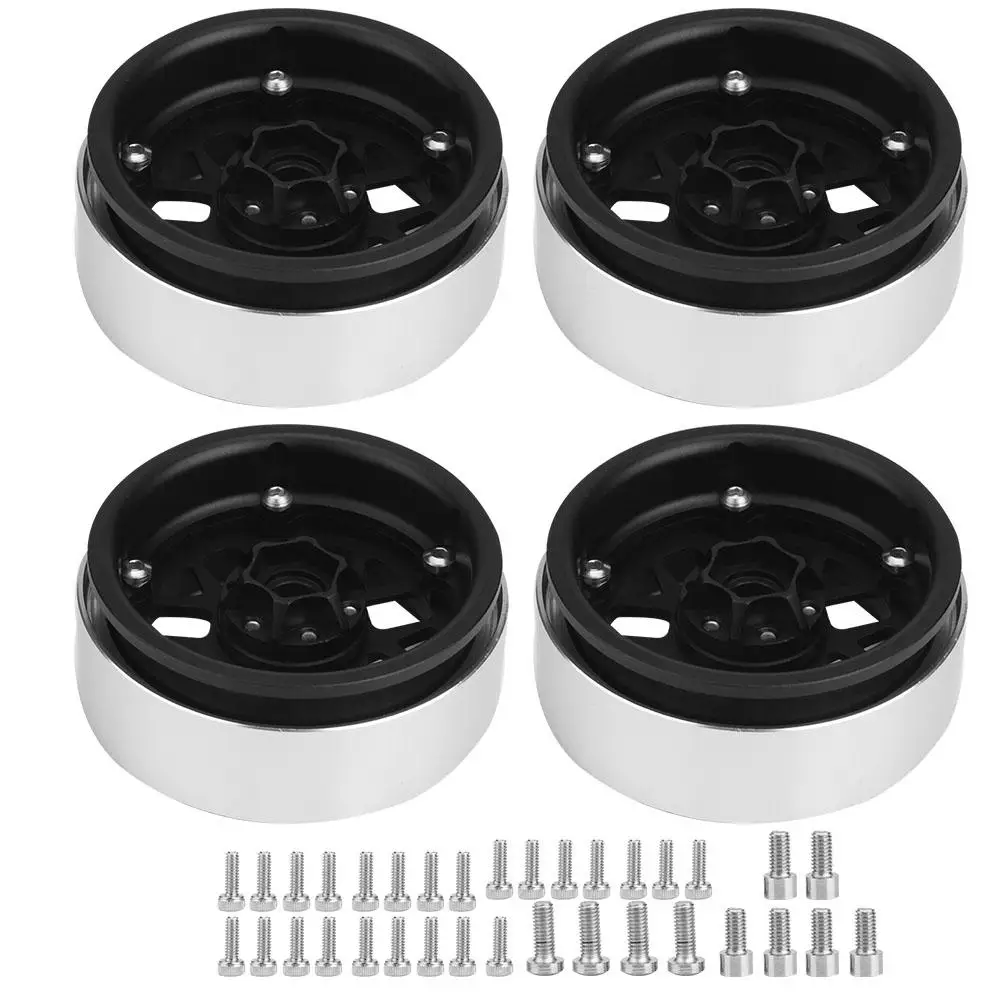 

Hot 4pcs 2.2" RC Car Wheel Hub Universal Metal Beadlock Wheel Rim Hubs for 1/10 Remote Control Crawler Car Accessory