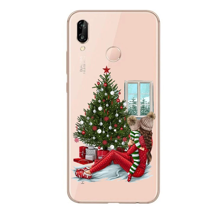 TPU Новогодняя Рождественская силиконовая мягкая чехол для телефона Huawei P10 Lite P20 Lite P20Pro P30 Lite P30Pro mate 10 Pro mate 20 Lite - Цвет: TPU