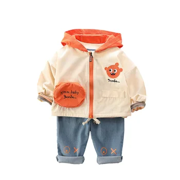 

Spring Autumn Trendy Children Cartoon Clothes Suit Baby Boys Girls Jacket T Shirt Pants Kids Infant Clothing Toddler Sportswear