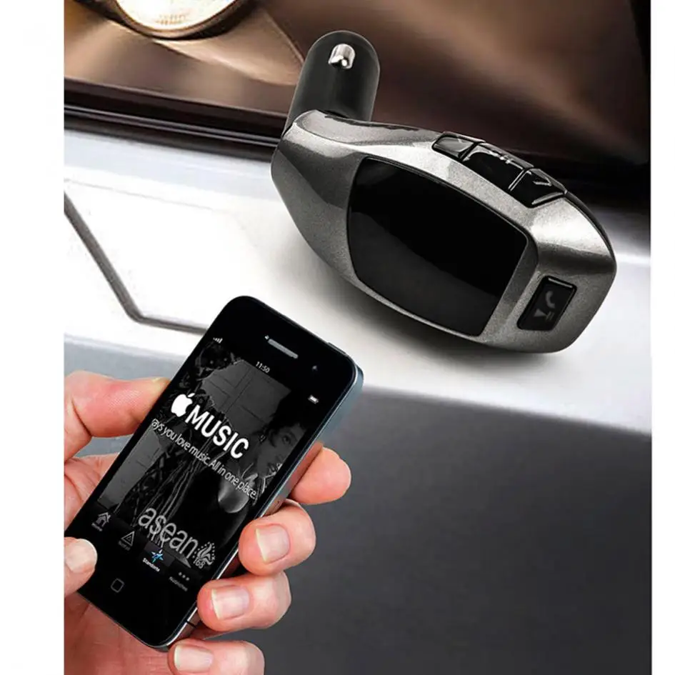 12-24V Autos беспроводной Bluetooth X5 музыкальный плеер FM ЖК-экран Радио адаптер USB зарядное устройство