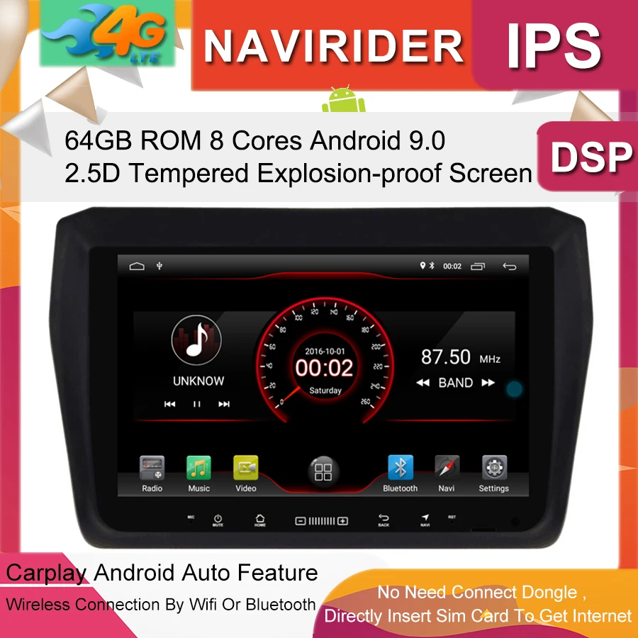 Sale Built in 4G Lte car Intelligent navigation tape recorder 9.0 android car gps radio multimedia player for Suzuki SWIFT 2017 2018 0 Sale Built in 4G Lte car Intelligent navigation tape recorder 9.0 android car gps radio multimedia player for Suzuki SWIFT 2017 2018 0