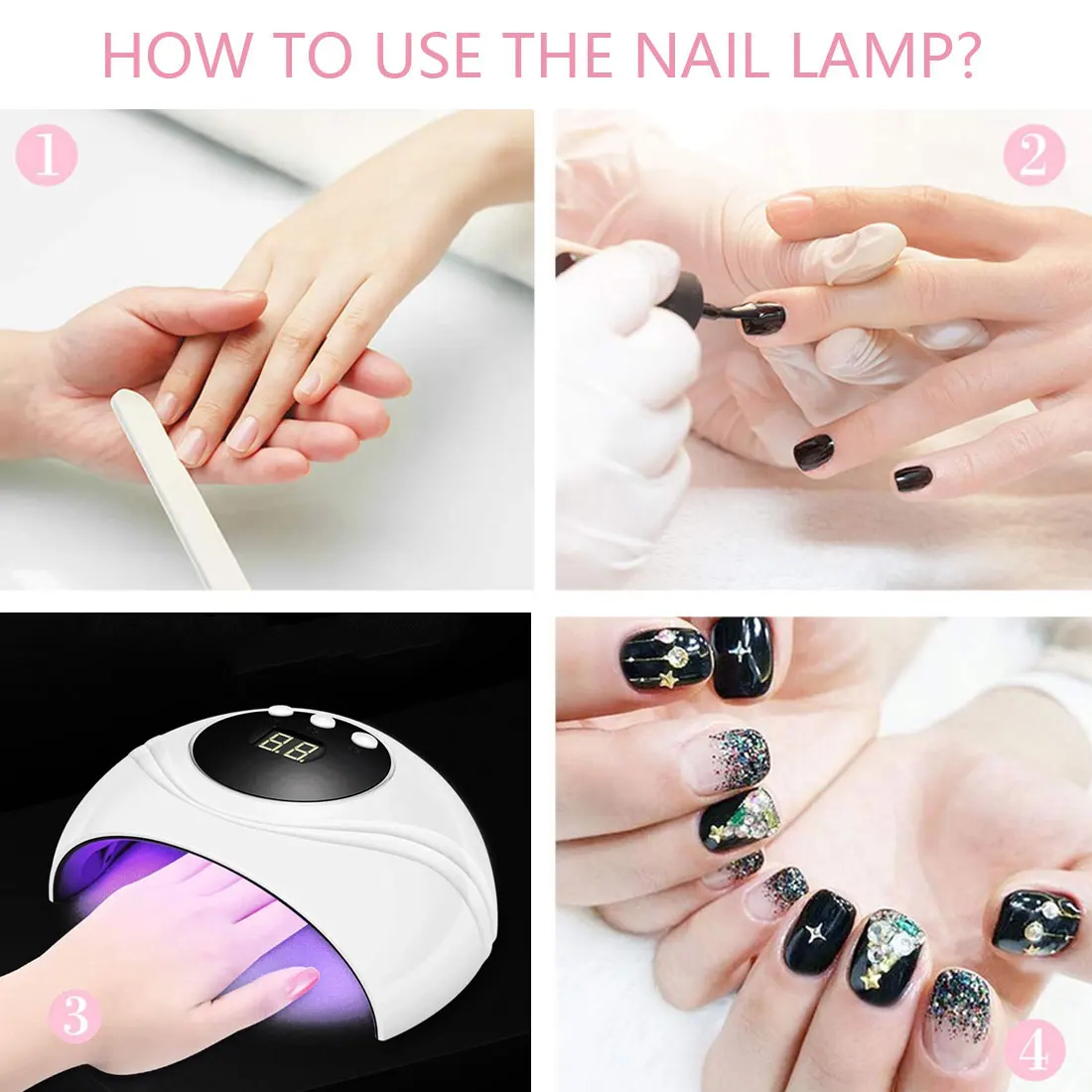 Портативная Сушилка для ногтей, Маникюрный Инструмент, выберите один из двух 24 Вт/48 Вт, быстроотверждаемый гель, Полировочный для ногтей, маникюрный аппарат, Сушилка для ногтей