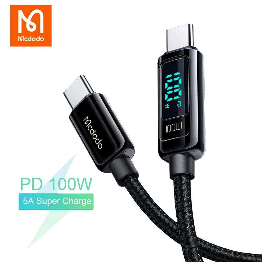 Mcdodo PD 100 Вт USB C к Type кабель для MacBook Tablet Switch Xiaomi Samsung 5A Быстрая зарядка цифровой