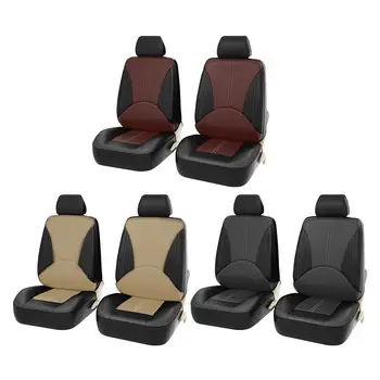 

Car Seat Covers Front Seats Black Faux Leather Car Seat Cover Set Universal Car Accessories Interior Seat Protector