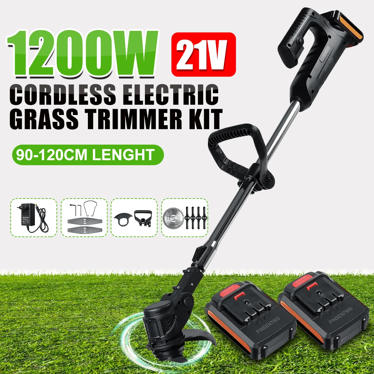 1200W Electric Grass Trimmer Powerful Trimmers Brush Cutter Lawn Mower