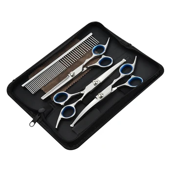 

4pcs Stainless Steel Pet Dogs Grooming Scissors Cat Hair Thinning Shear Sharp Edge Dog Cutting Kitten Animal Barber Cutting Tool