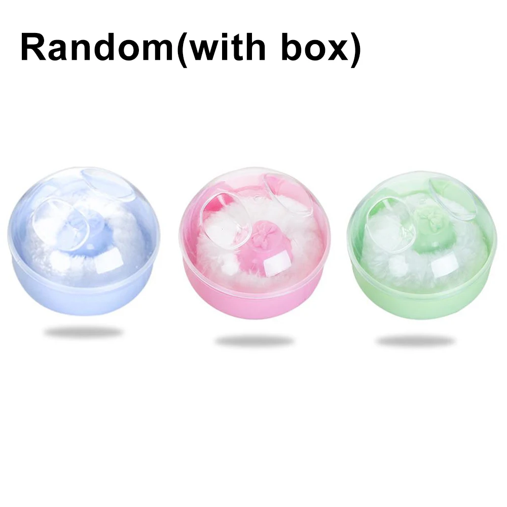 Random(with box) 1 предмет, товар для новорожденных, портативный чехол-губка для малышей, пуховка для пудры, мягкий контейнер для тела, практичный уход за кожей ребенка - Цвет: Random(with box)