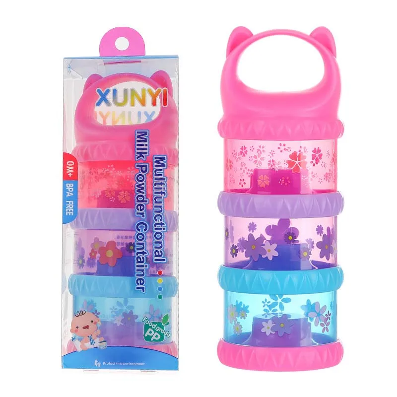 Baby Removable Milk Powder Storage Box Infant 3 Grid Feeding Food Boxes Kids Toddler Portable Formula Dispenser Box