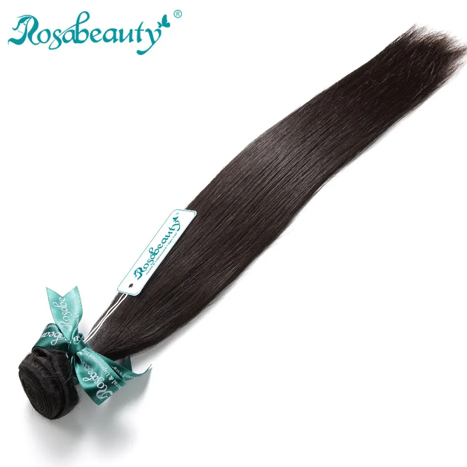 Rosabeauty, класс 8А, перуанские вплетаемые пряди, прямые волосы, 3 пряди/Лот, Реми волосы, утки, натуральный черный цвет
