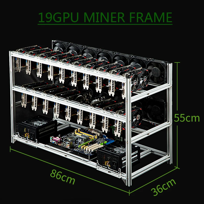 Btc Miner Case Server Rack 19 Gpu Aluminum Stackable Mining Rig Open Air Frame For Ethereum Mining Eth Etc Bitcon Xmr Chassis Computer Cases Towers Aliexpress