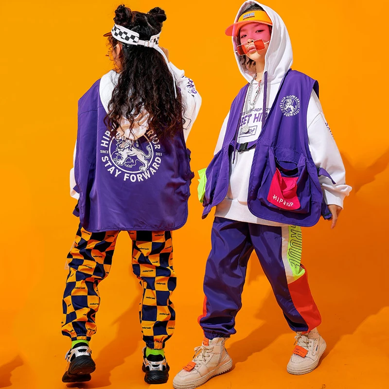 

Children'S Hip-Hop Clothes Kids Long Sleeves Tops Loose Hip Hop Pants Jazz Boys' Breaking Costumes School Girl Costume BI036