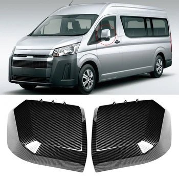 

2pcs Car Rear View Side Mirror Shell Carbon Fiber Style Fit for Toyota Hiace 2019 Side Mirror Cover