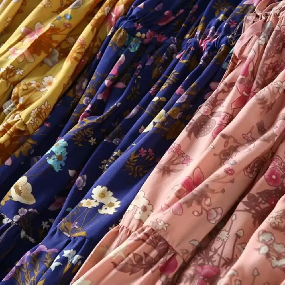 Boho Gypsy Wild Bloom платье на бретельках с цветочным принтом Boho шикарные платья с рюшами на подоле пляжное платье длинные макси платья для женщин Vestidos