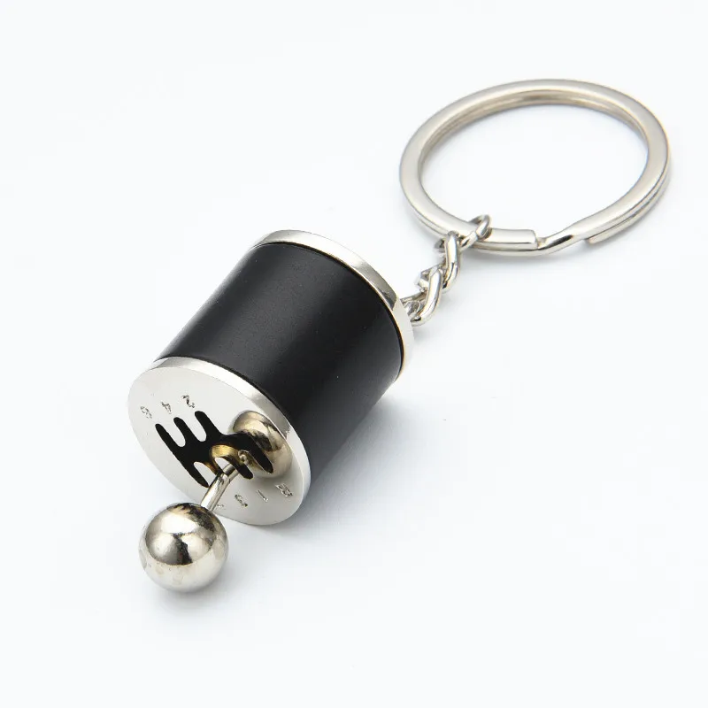 Черный Car Gear Box Keychain for Men Women Imitation 6 Speed Manual Car-styling keyring Gear Knob Shift Gearbox Stick Gift Souvenir Hot - Название цвета: Черный