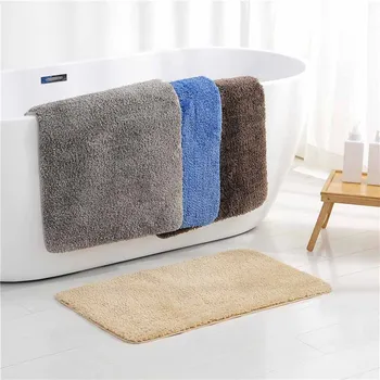 

New Pure Color Floor Mat Household Living Room Bedroom Bedside Small Rug Bathroom Water-Absorbing Antislip Shaggy Door Mat