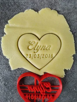 

Heart Cookie - Customizable with first name and date