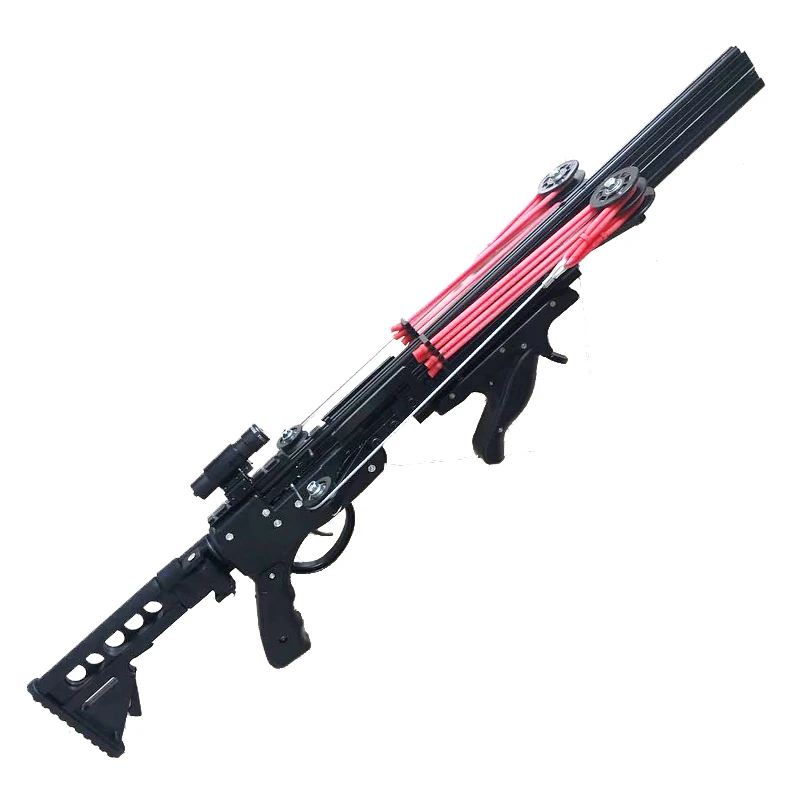 Günstig Semi Automatische Schleuder Jagd Angeln Bogen Katapult Leistungsfähige Fix Reel Multifunktions Steel Ball Ammo Pfeil Kontinuierliche Schießen
