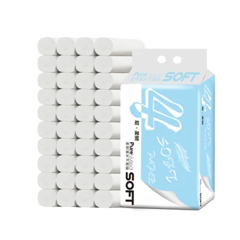 

6 Rolls of Soft Toilet Paper 4layers of Household Solid Wood Roll Paper Toilet Paper Toilet Paper Coreless Roll Paper Home Bathr