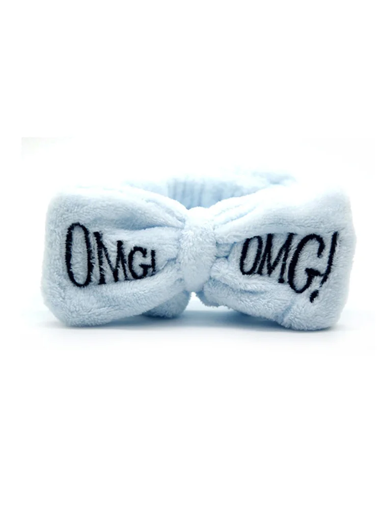 Письмо "OMG" коралловый флис мягкий бант повязки для женщин девочек милый держатель волос повязки для волос аксессуары для волос - Цвет: L