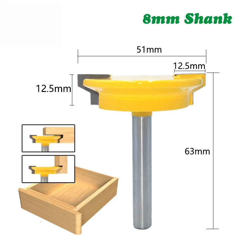 8 мм прямой ящик литья фреза Бит шип нож вилка древесины фрезерный резак деревообрабатывающий инструмент