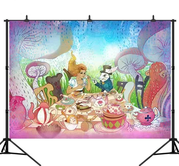 

Photography Backdrop Alice In Wonderland Party Dessert Birthday Party Background