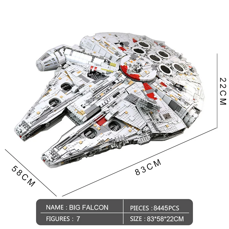 Новые LepinBlocks Moc док-327 для 05132 UCS Сокол конечный коллекционер 75192 модель строительные блоки кирпичи рождественские подарки - Цвет: 05132