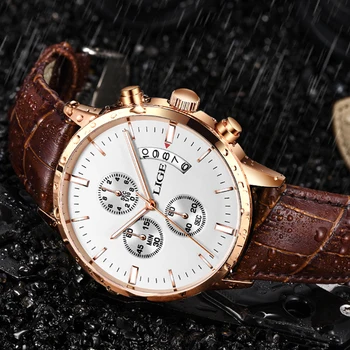 

Relogio Masculino LIGE 2020 New Watch Men Fashion Sport Quartz Wacth Mens Watches Brand Luxury Leather Business Waterproof Clock