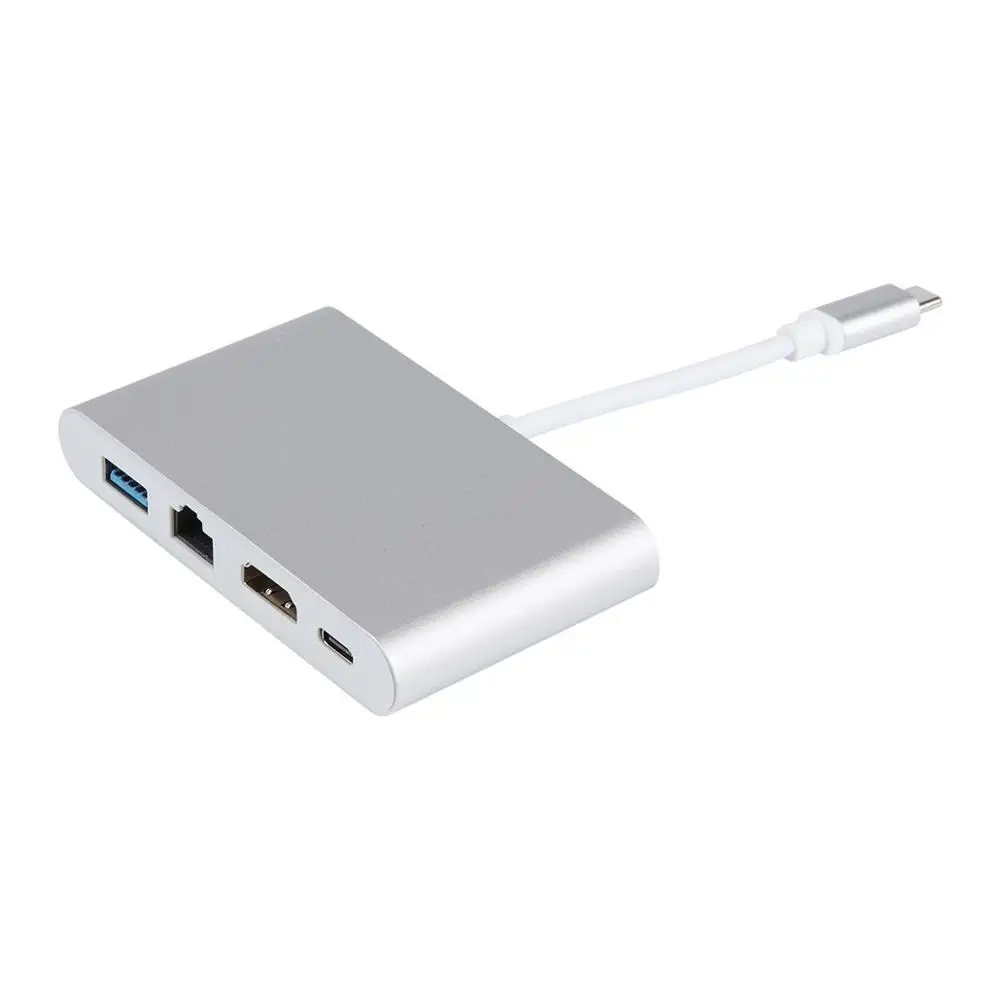 4-в-1 Тип usb C на HDMI 4K+ Gigabit Ethernet(RJ45 Порты и разъёмы)+ USB 3,0 USB 3,0 Тип C адаптер Порты и разъёмы расширитель RJ45