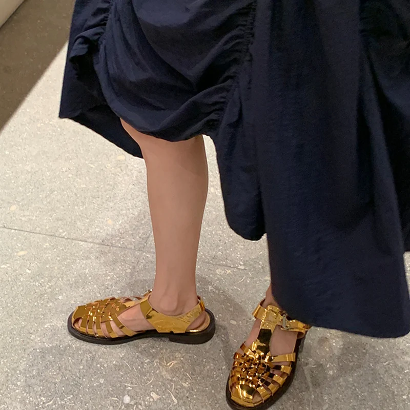 sandales dorées femme