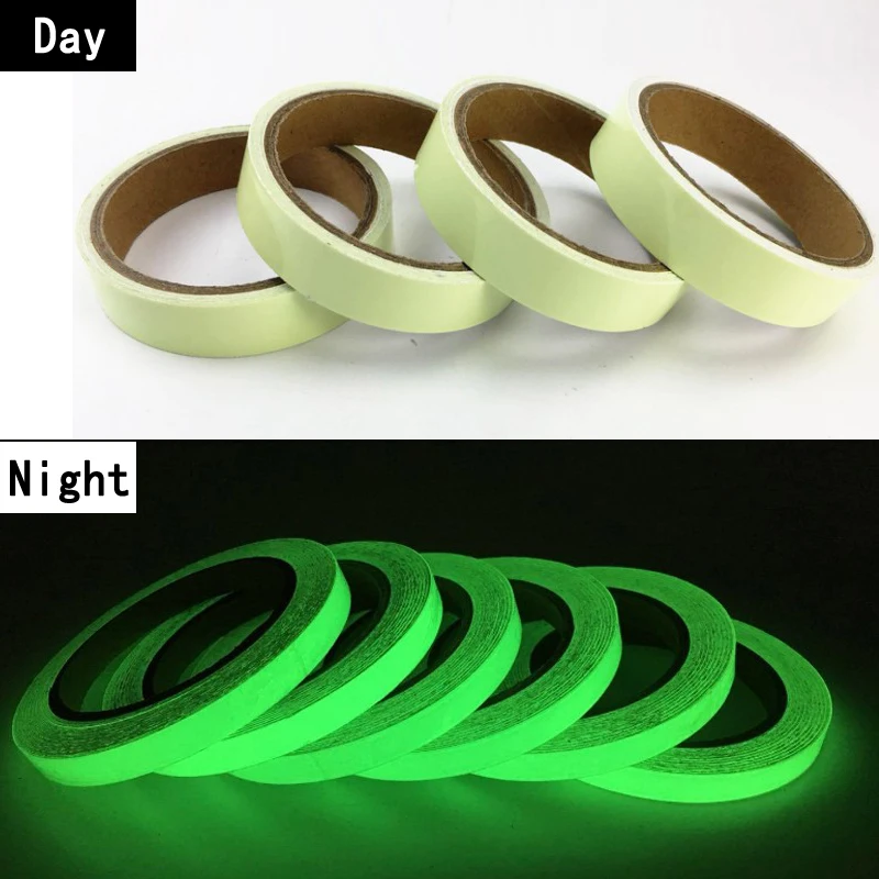 Glow Tape Self-Adhesive Sticker Removable Luminous Tape Fluorescent Glowing Dark Striking Night Warning Luminous