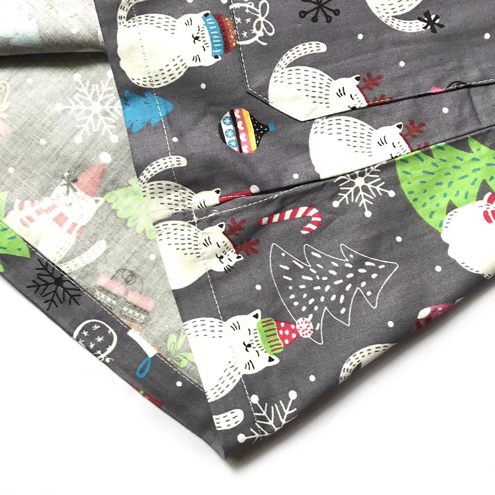 Beste Unisex Ademend Tandheelkundige kliniek scrubs tops Kerst printing apotheker Huisdier arts ziekenhuis scrubs medische verpleegkundige werk uniformen