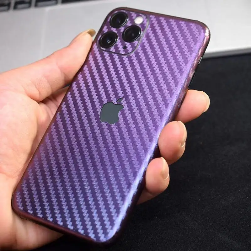 2 шт. для iPhone 11/11Pro 11 Pro Max 3D Градиент углеродного волокна полное заднее покрытие наклейка защитная пленка