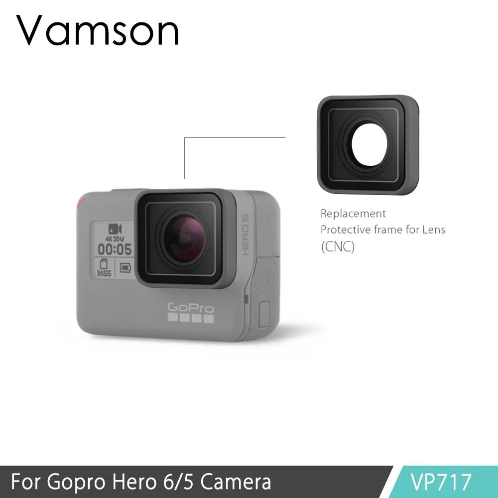 Vamson для Gopro аксессуары для Go pro Hero 7 черный 6 5 УФ объектив кольцо Замена Защитный ремонтный чехол рамка VP717 - Цвет: VP717