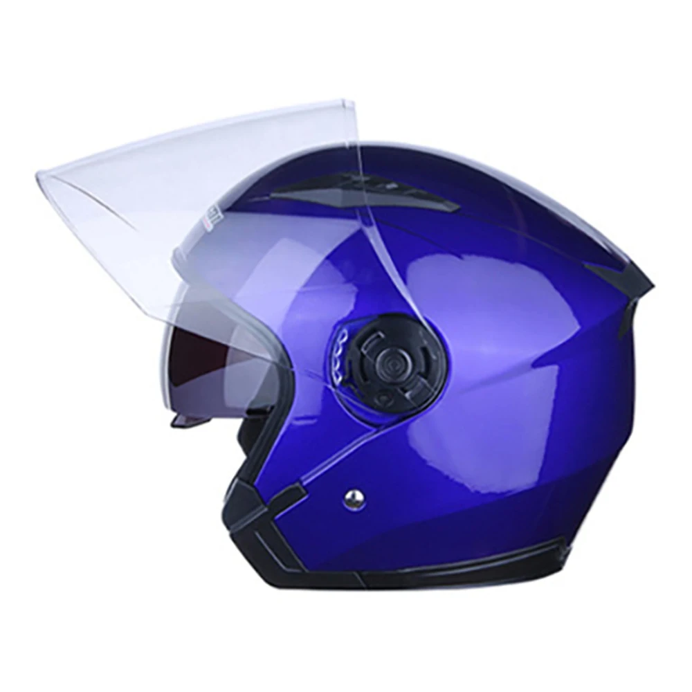 Мотоцикл Jiekai шлем с открытым лицом Мото шлем покрытие гоночная езда винтажные шлемы Cruiser Casco Moto для мужчин и женщин - Цвет: Синий