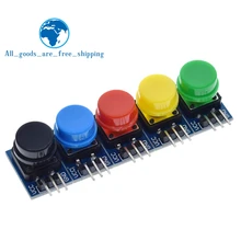 5 sztuk 12X12MM duży klucz moduł duży przycisk moduł światła dotykowy moduł przełączający z kapeluszem wysoki poziom wyjściowy dla arduino lub raspberry pi 3
