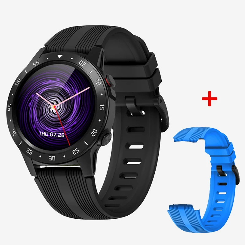 black blue LEMFO SmartWatch GPS Bluetooth Call Multimotion Mode Real Time Weather Compass 2G Sim Card Heart Rate Smartwatch men - Цвет: black blue