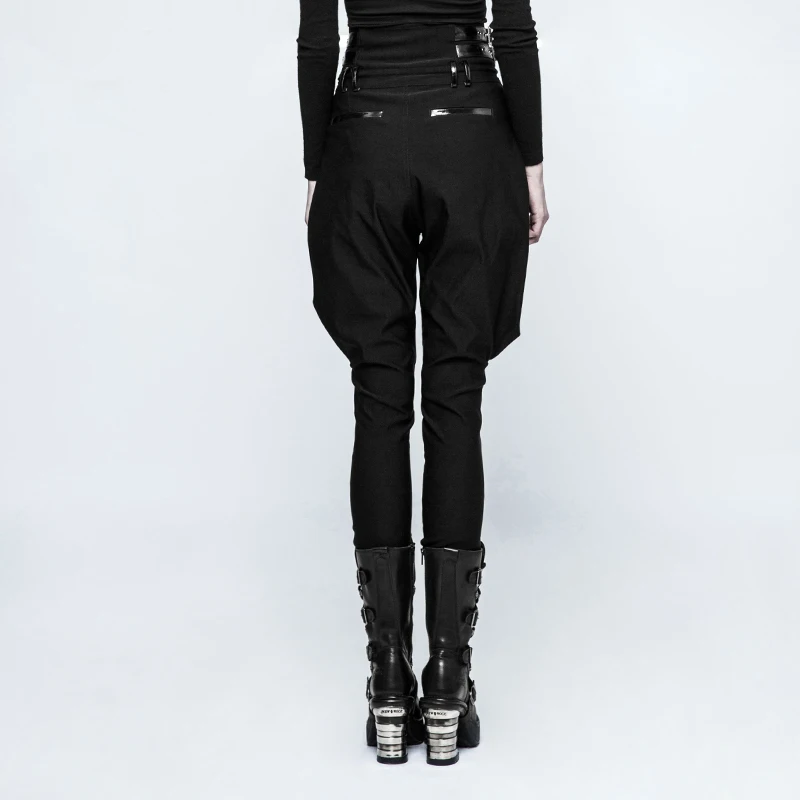Панк рейв женские панковские штаны модные стимпанк повседневные с высокой талией женские черные брюки Красивая индивидуальность брюки для верховой езды