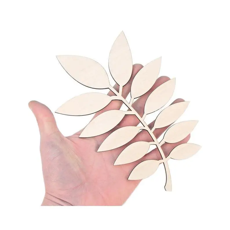 

Big Wooden Twig with Leaves (20cm) Shape Art Projects Craft Decoration Gift Decoupage Ornament 0119