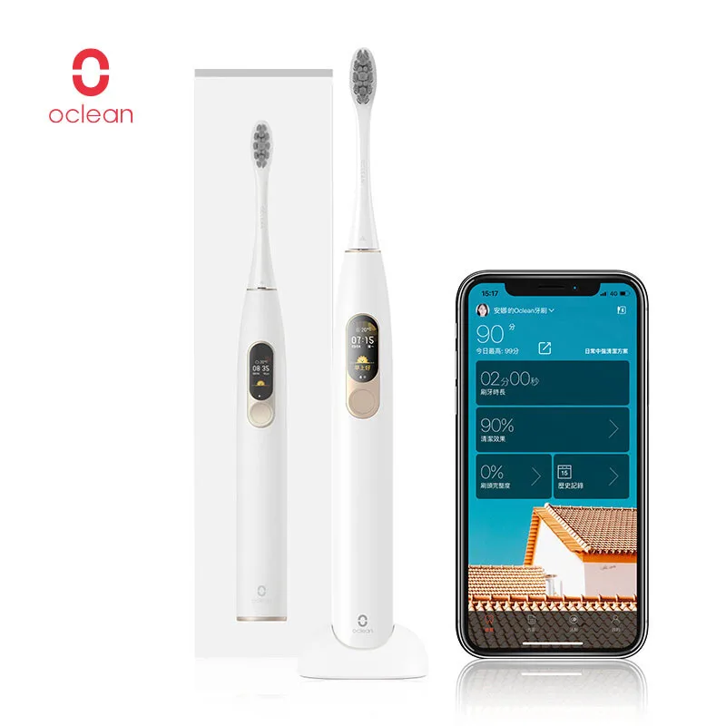 Глобальная версия Oclean X sonic электрическая зубная щетка 8 шт головок Водонепроницаемая ультра звуковая Быстрая зарядка цветной экран зубная щетка