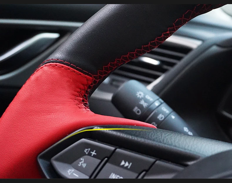 1 шт. для Mazda CX-5 CX5- натуральная яловая кожа спортивный чехол на руль автомобильные аксессуары